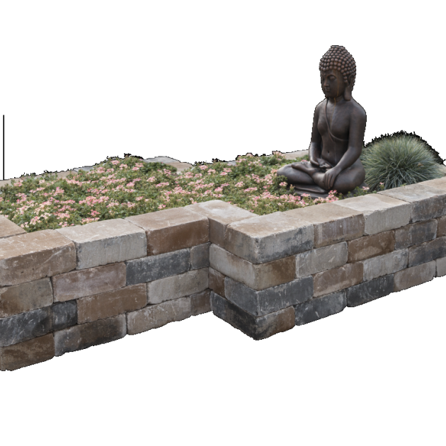 Muurblok getrommeld - Alp.X.824  30x20x10 bruin- oranje gemêleerd