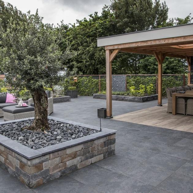 Muurblok getrommeld - Alp.X.824  30x20x10 bruin- oranje gemêleerd