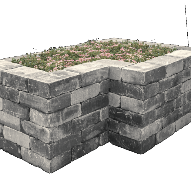 Muurblok getrommeld - Alp.X.825  30x20x10 licht grijs gemêleerd