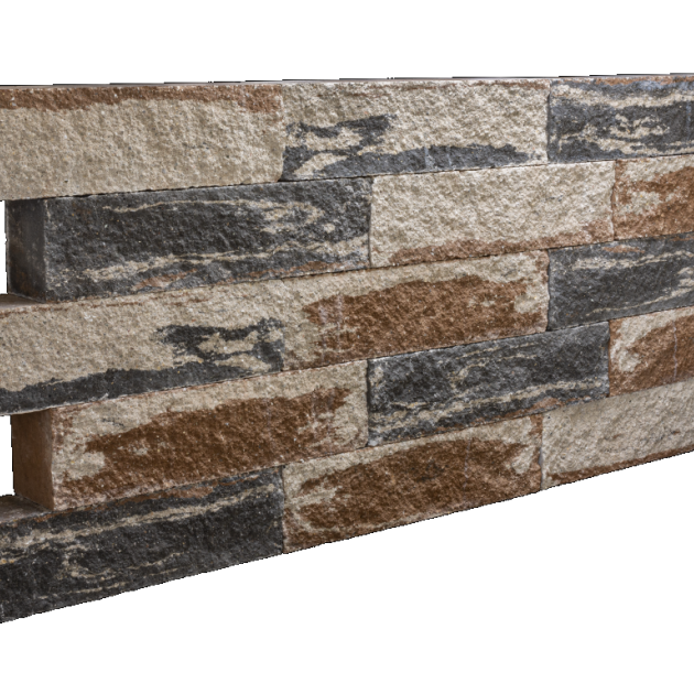 Muurblok - Alp.X.828 - 60x12x15 cm - bruin - oranje   gemêleerd