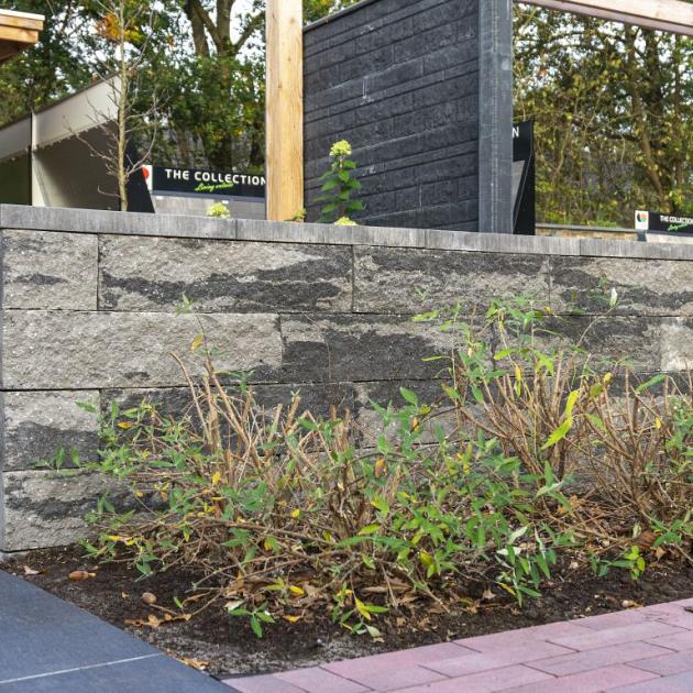 Muurblok - Alp.X.828 - 60x12x15 cm - grijs - zwart   gemêleerd