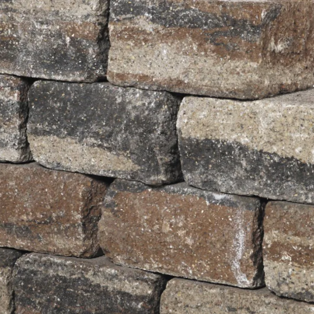 Muurblok - Alp.X.844 - 30x20x15 cm - bruin - oranje   gemêleerd