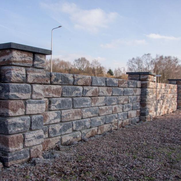 Muurblok - Alp.X.854 - 40x20x15 cm - bruin - oranje   gemêleerd