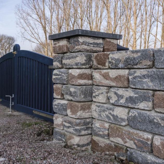 Muurblok - Alp.X.854 - 40x20x15 cm - bruin - oranje   gemêleerd