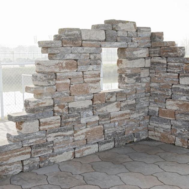 Muurblok - Alp.X.878 - bruin - oranje   gemêleerd