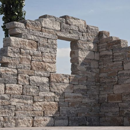 Muurblok - Alp.X.882 -  geel genuwanseerd