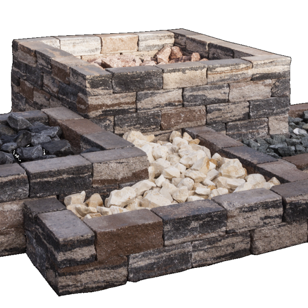 Muurblok - Alp.X.883 - 30x15x12 cm - bruin - oranje   gemêleerd