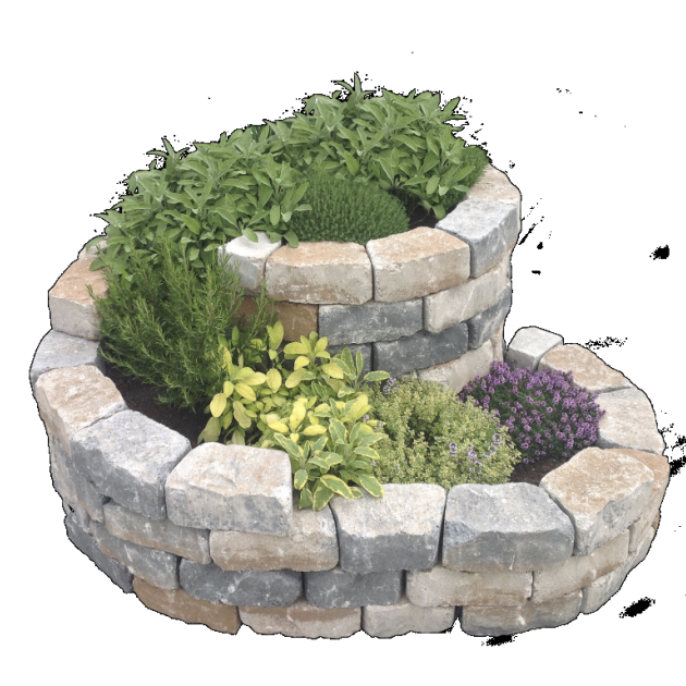 Muurblok - Alp.X.888 - kruidenspiraal - bruin - oranje   gemêleerd