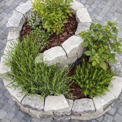 Muurblok - Alp.X.889 - kruidenspiraal -  licht grijs gemêleerd