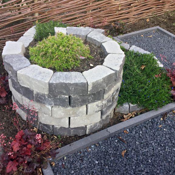 Muurblok - Alp.X.889 - kruidenspiraal -  licht grijs gemêleerd