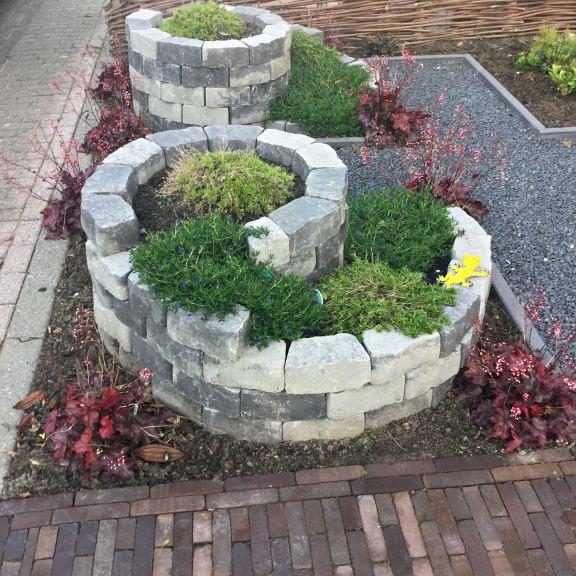 Muurblok - Alp.X.889 - kruidenspiraal -  licht grijs gemêleerd