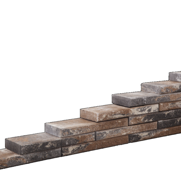 Muurblok - Alp.X.892 - 55x20x6 cm - bruin - oranje   gemêleerd