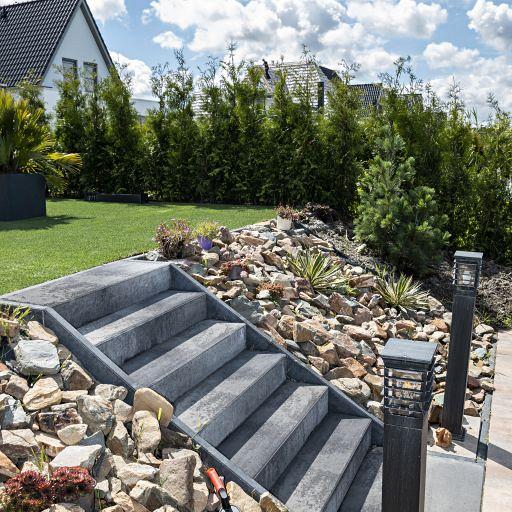 LUXE TRAPTREDE 100X35X15CM grijs - zwart   gemêleerd