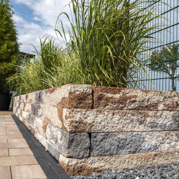 Muurblok - Alp.X.894 - 12x12x100 cm - bruin - oranje   gemêleerd