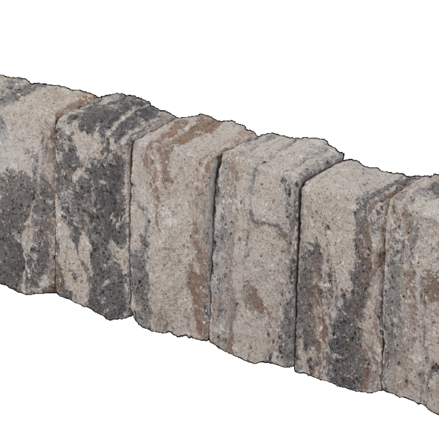 Muurblok - Alp.X.898 - 12x12x25 cm - bruin - oranje   gemêleerd