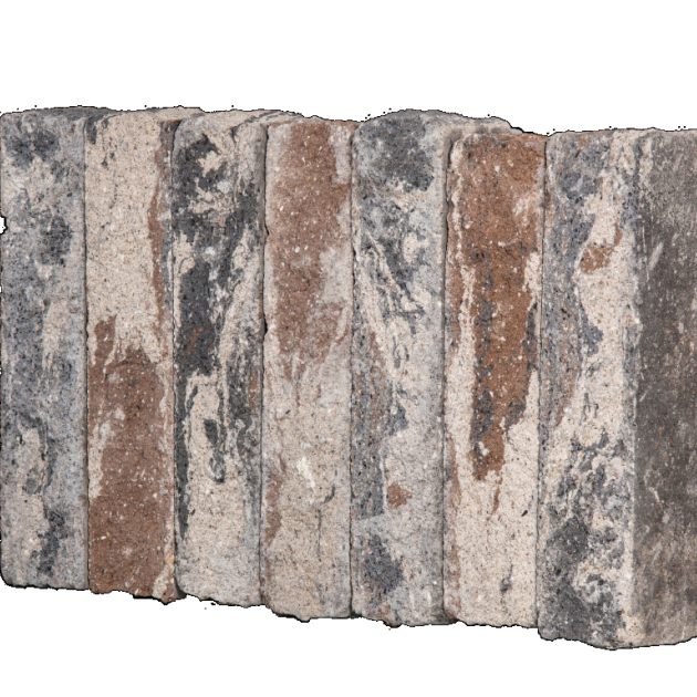 Muurblok - Alp.X.8102 - 12x12x50 cm - bruin - oranje   gemêleerd