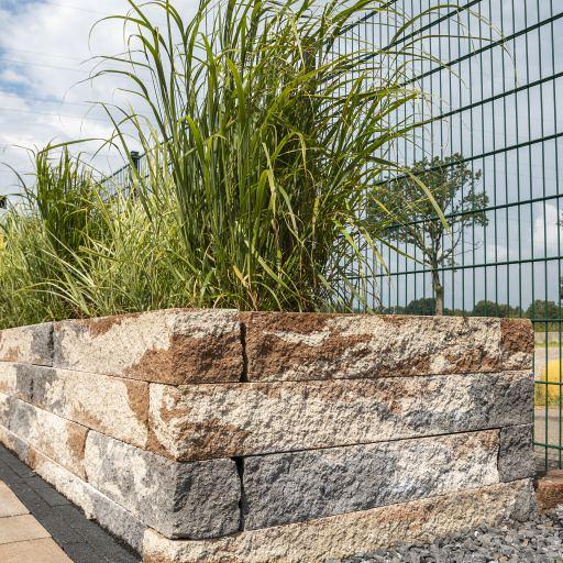 Muurblok - Alp.X.8102 - 12x12x50 cm - bruin - oranje   gemêleerd