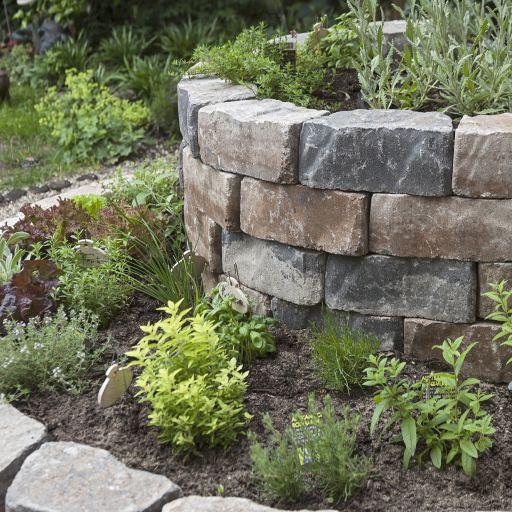 Muurblok - Alp.X.8106 - 17/24x15x10 cm - bruin - oranje   gemêleerd