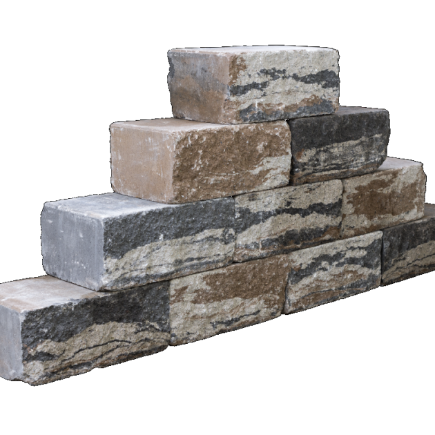 Muurblok - Alp.X.8114 - 30x20x15 cm - bruin - oranje   gemêleerd