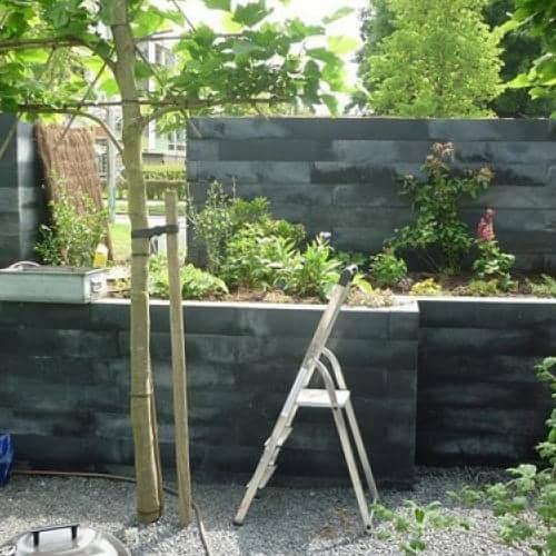 Muurblok strak zwart 15x15x60 cm (E)