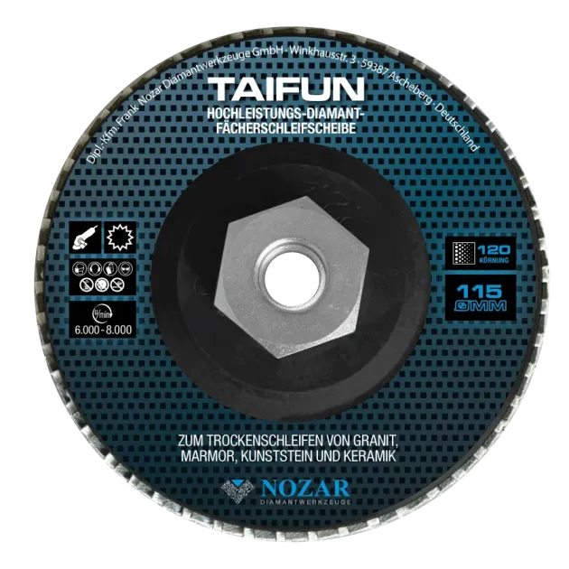 Taifun Diamant Lamellenschijf D115/M14 K120 zwart