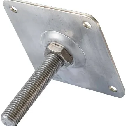 Hoogteverstelling deluxe RVS M16 10 x 10 cm plaat