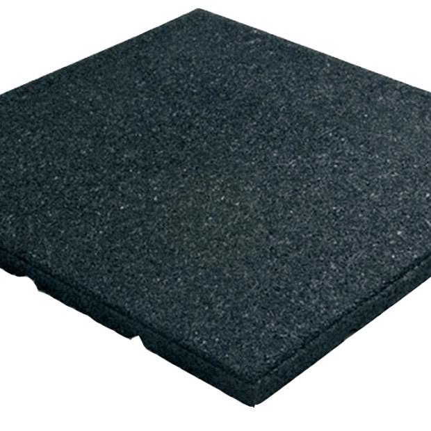 Rubbertegel 50 x 50 x 2,5 cm Zwart