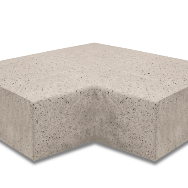 Oud Hollands - Traptrede buiten hoek 40x20 cm - Greige