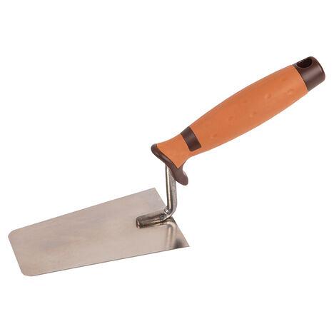 Super Prof Eco,tegeltroffel/stukadoorstroffel recht met afgeronde hoeken, 140mm RVS met grote soft h