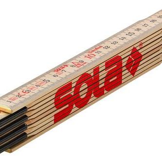 Sola, duimstok, hout 2 meter 10-delig