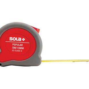 Sola, rolbandmaat, staal PP 5 m x 19 mm