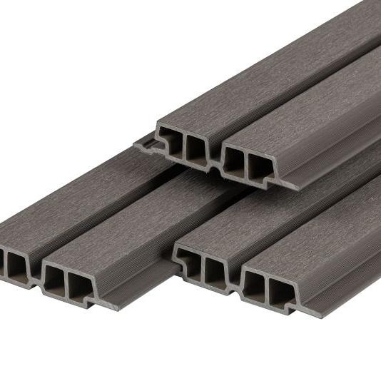 PuraTech 55 composiet blokprofiel dubbel 3,3 x 17,0 x 390 cm, Dark Grey, fijne houtnerf ( werkbreedt