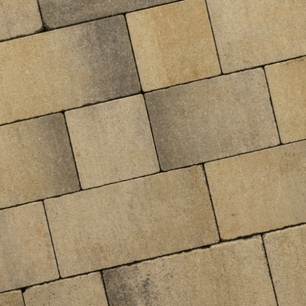 Alp.X1.111 - 15x15x6 cm antique - geel - antraciet gemêleerd