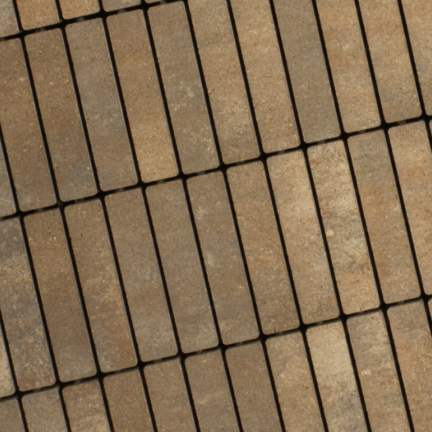 Alp.X1.104 -  19x5,5x8 cm aqua - bruin- oranje gemêleerd