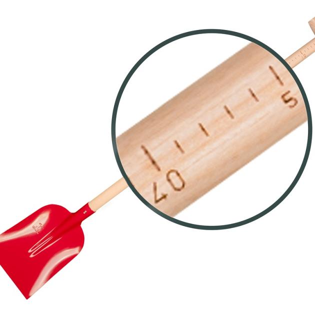 Betonschop Atlas rood gelakt, extra gehard met atlas Meetsteel 110 cm gebogen