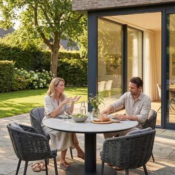 Porto - Ronde dining tuintafel Ø 130 cm Antraciet