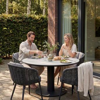 Porto - Ronde dining tuintafel Ø 130 cm Antraciet
