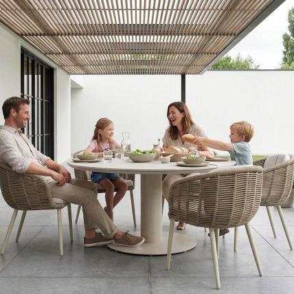 Porto - Ronde dining tuintafel Ø 130 cm Zand