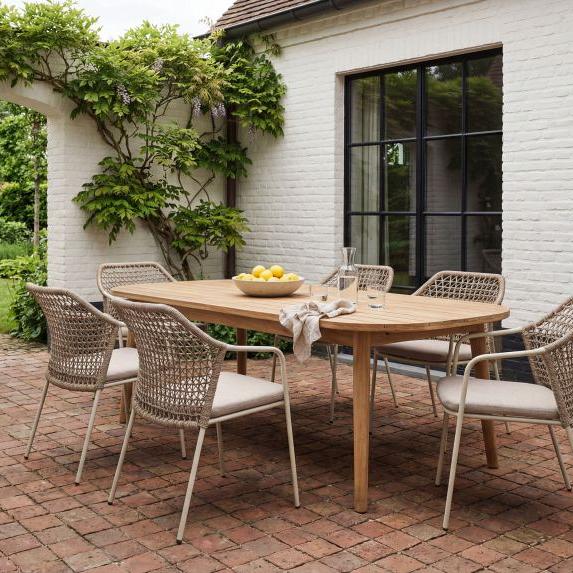 Madera - Uitschuifbare eettafel van teak hout hout 180/240-100 cm Teak