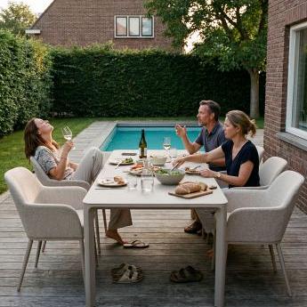 Belfort - Rechthoekige eettafel 210x90 cm Zand