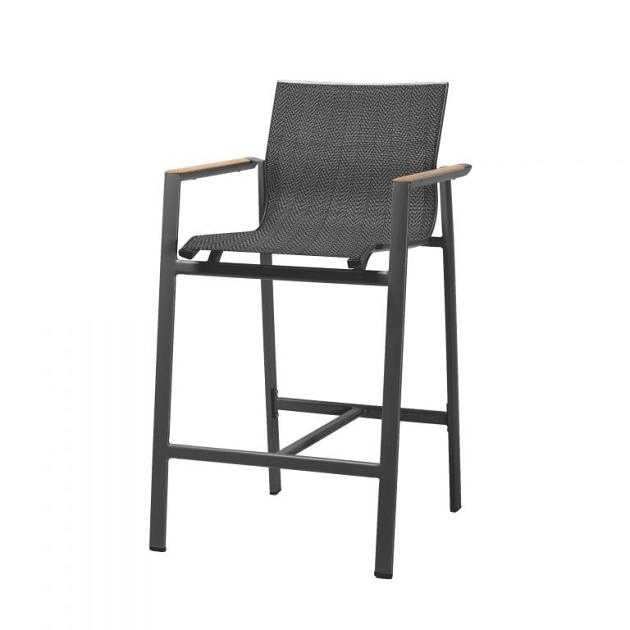 Paros - Barkruk outdoor met armleuning Antraciet