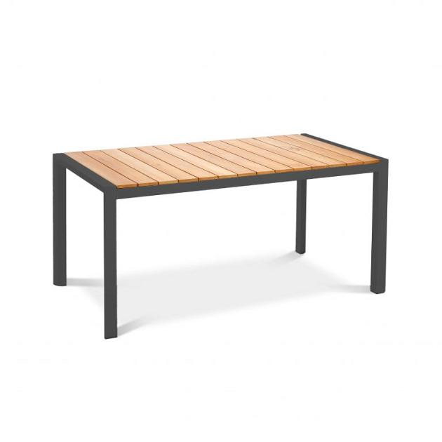 Paros - Eettafel 160x90 cm Teak - Antraciet