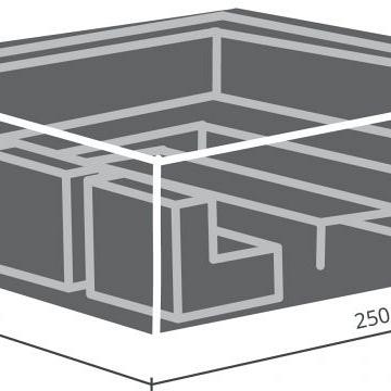 Beschermhoes voor loungesets medium 250x250x75cm Donkergrijs