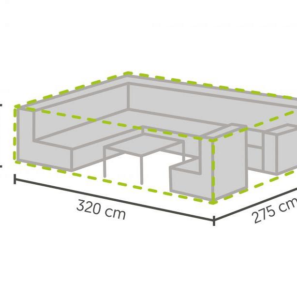 Beschermhoes voor loungesets extra large 320x275x80cm Donkergrijs