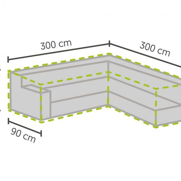 Beschermhoes voor loungesets L-vorm 300/90×300/90x70cm Donkergrijs