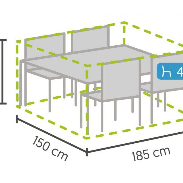Beschermhoes voor meubelsets small 185x150x95cm Donkergrijs
