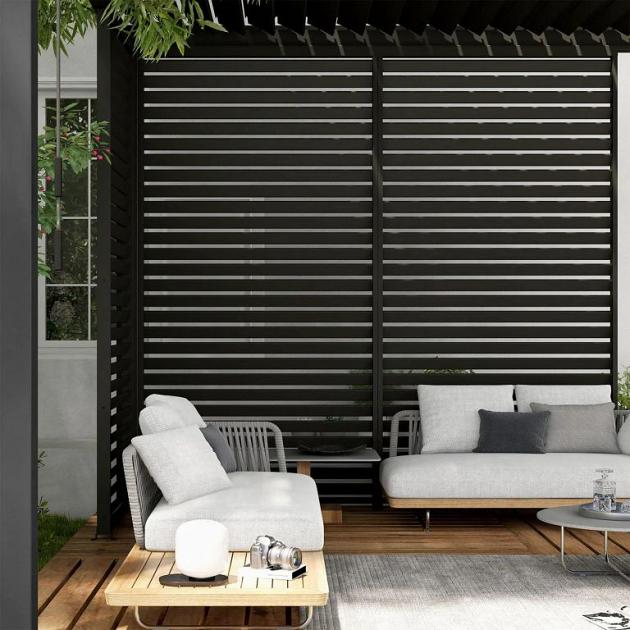 Louvre - Zijwand horizontaal 93 cm (Voor Cadiz wand 300 cm) Antraciet