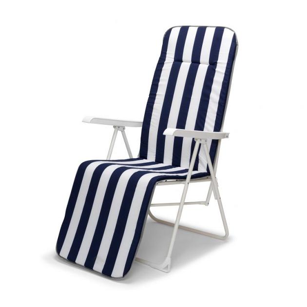Chiemsee - Camping relaxstoel Wit - Blauw