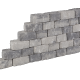 Muurblok - Alp.X.8107 - 17/24x15x10 cm -  licht grijs gemêleerd