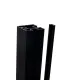 Aluminium paal incl. 1 afdichtprofiel - Zwart 9005 - 7,5x7,5x320 cm (LANG)